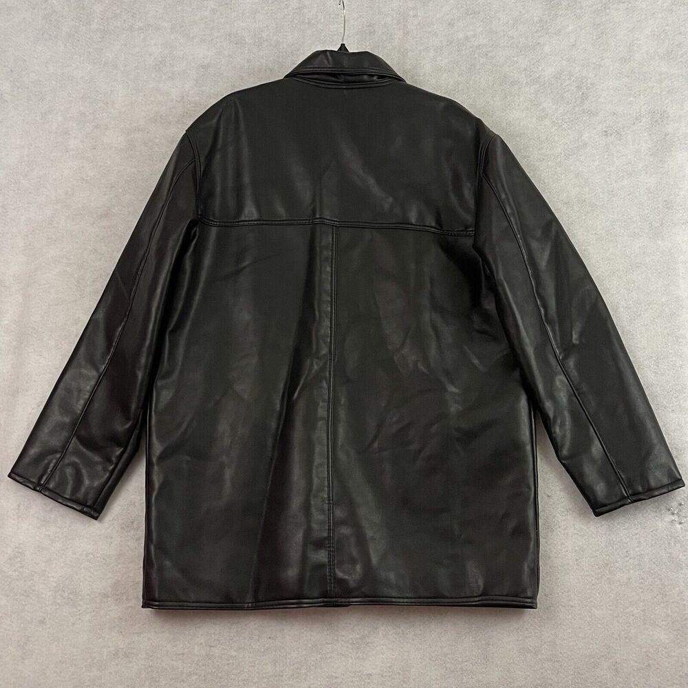 Alta V Moda Italian Leather Coat Mens Size 44 Black Quilted Lined Italy NWT - Picture 8 of 13